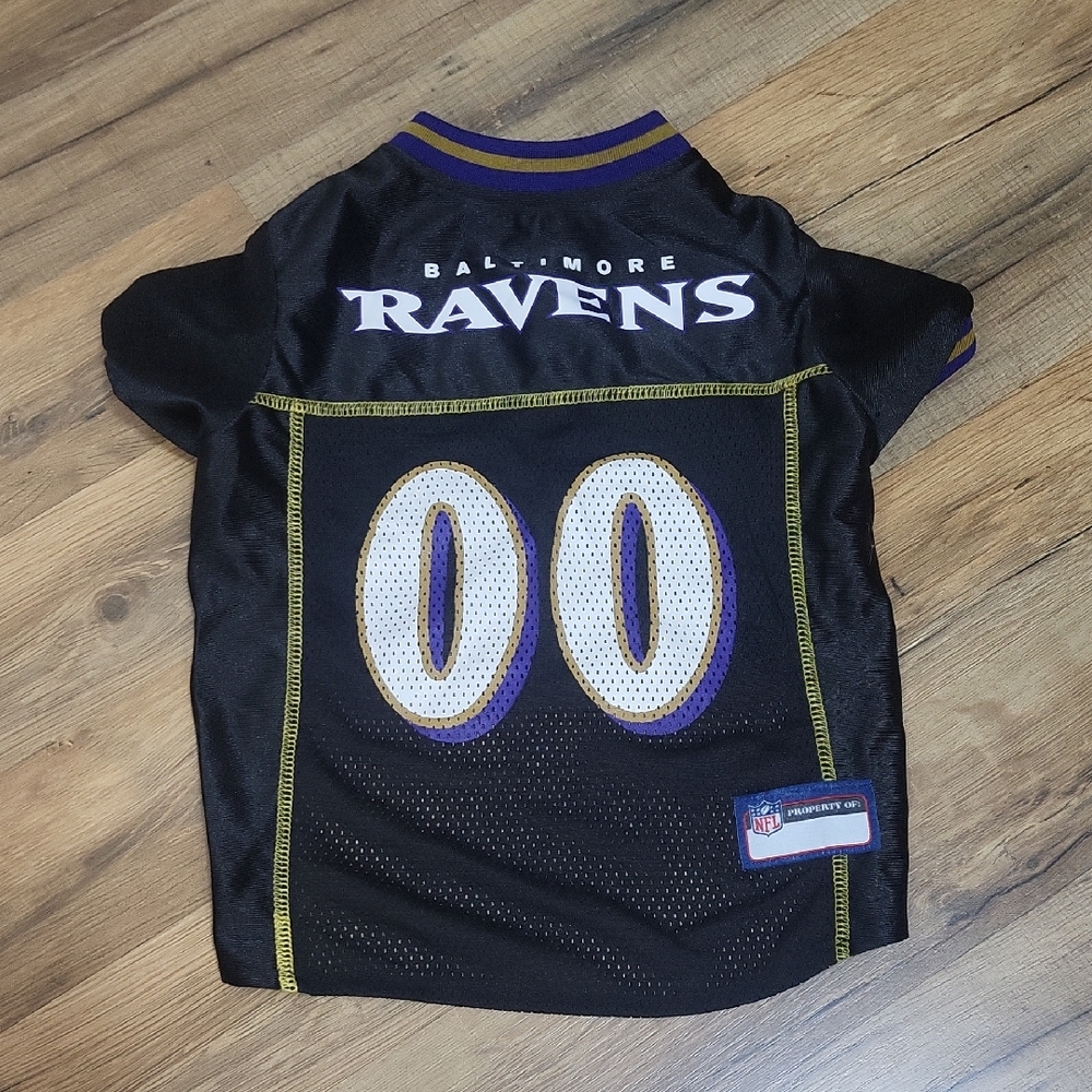 NFL BALTIMORE RAVENS Black Purple 00 Dog Football Jersey -M